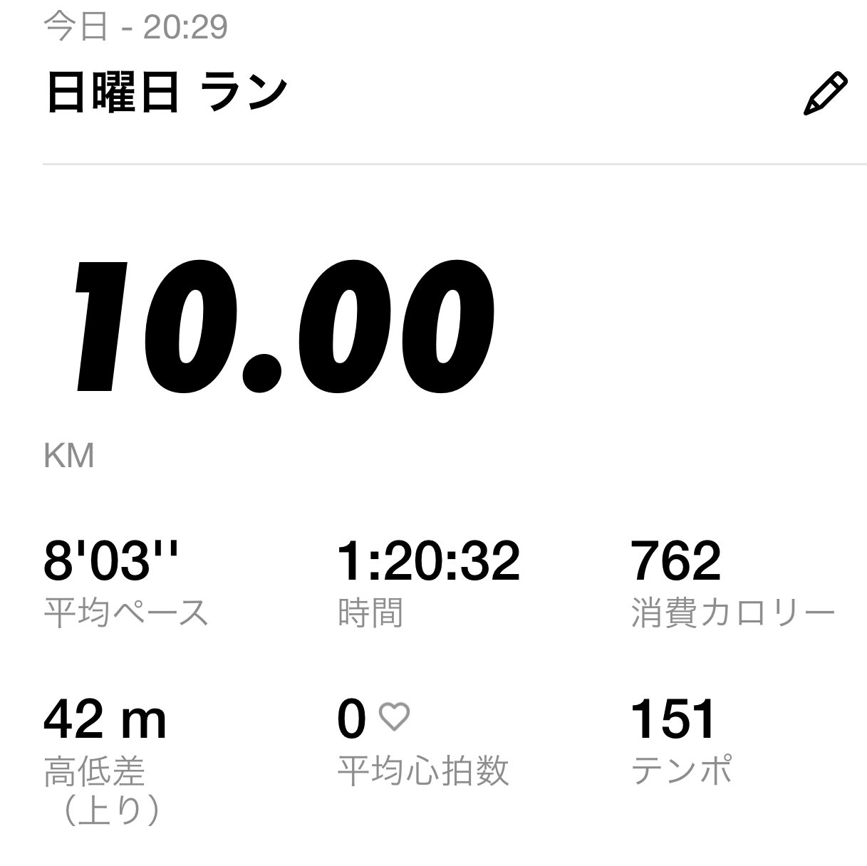 10km走った記録